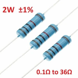 Resistencias/resistencia de película metálica de 2 W ±1 % 33 valores rango disponible (0,1 Ω a 36 Ω) - Imagen 1 de 2