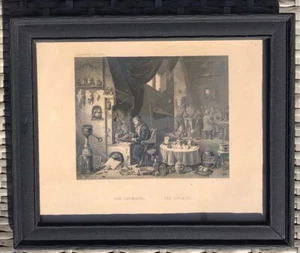 Vintage DER CHEMIKER / DER CHEMIKER von Teniers graviert A. H. Payne um 1850 gerahmt - Bild 1 von 6