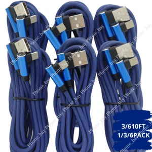 3/6/10Ft 90 Degree Charging USB Cable Fast Charge Heavy Duty For iPhone 13 12 11 - Picture 1 of 12