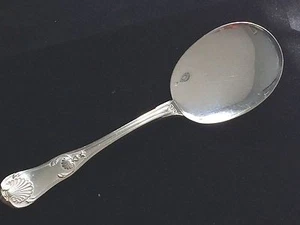 MÜNZE TABURET um 1880 FRANZÖSISCH 950 STERLINGSILBER DESSERT SERVIERLÖFFEL SELTEN h25 - Bild 1 von 11