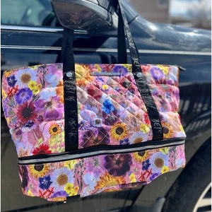 Betsey Johnson Dual Compartment Floral Weekender Bag - Picture 1 of 6