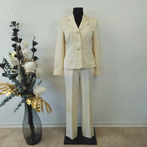 Damen Hosenanzug Blazer mit Hose Stoffanzug 2Teiler Creme Größe Kurzgröße 18/ 36 - Bild 1 von 11
