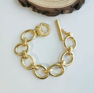 Julie Vos Alligator Link Bracelet in Gold Authentic - Picture 1 of 4