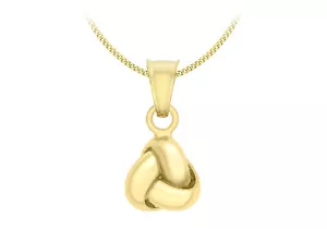 Halskette mit Anhänger 9 kt Gelbgold dreifacher Knoten 18 Zoll - Bild 1 von 5