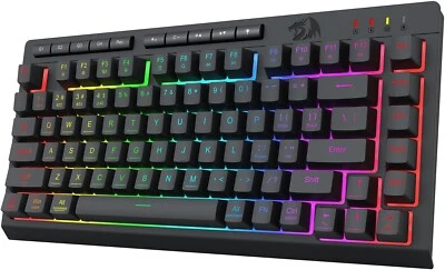 REDRAGON WIRELESS RGB GAMING KEYBOARD ON-BOARD MACRO KEYS BLUETOOTH/2.4GHz/USB - Image 1 of 4