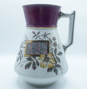 Jarrón antiguo de la década de 1890 Wheeling Pottery Co piedra China japonés asiático flor oro - Imagen 1 de 12