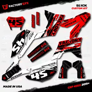 White & Red Slick Racing Graphics kit fits Honda Crf450X 19-23 Crf 450X 450 - Bild 1 von 5