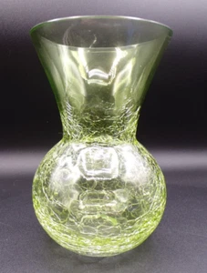 Crackle Glass Flower Container,  7.25" Tall - Picture 1 of 4