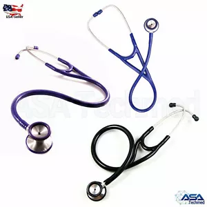 Estetoscopio Profesional de Cardiología NEGRO, AZUL, PÚRPURA, Acero Inoxidable - Imagen 1 de 4