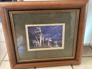 Wolves On High Ground by Jeremy Paul Framed Wall Art In Color 13.75" X 15.75"  - Picture 1 of 9