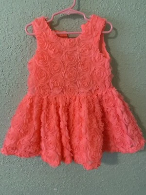 Vestido Cherokee Coral Sin Mangas Suave Detalles Flores Talla 4T Foto 1 de 3