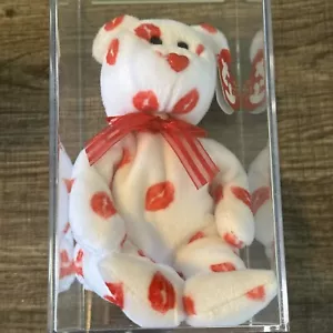 Rare 2000 Ty Beanie Baby Smooch Bear Mint To NM~no Red Stamp~W Case As Pictured - Picture 1 of 8