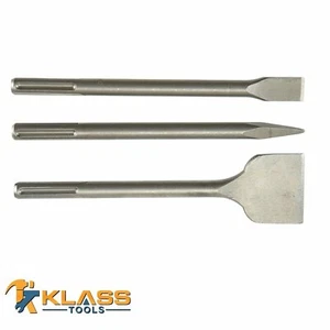 12" Long SDS Masonry Chisel Bit Set of 3 Units - Picture 1 of 1