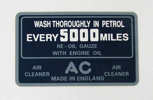 AC Air Filter Cleaner Transfer, for Triumph TR2 & TR3, CRTR212 - Picture 1 of 1