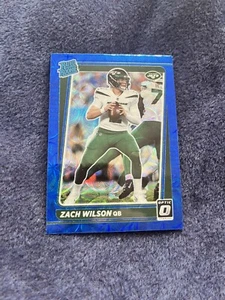 2021 Donruss Optic Zach Wilson Blue Hyper Prizm Rated Rookie #202 JETS RC - Imagen 1 de 2