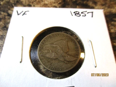 1857 FLYING EAGLE CENT VERY FINE Cover