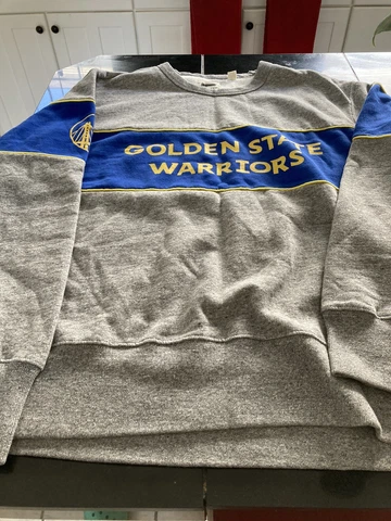MENS NBA TAILGATE Golden State Warriors CREW NECK SWEATER XL GRAY/BLUE NEW Cover