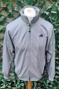 Adidas Grey, Blue and Lime Green | Zip-Up Track Jacket | 38 - 40 - Picture 1 of 14