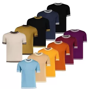 NUEVA CAMISETA DE PUNTO MADCAP INGLAND PARA HOMBRE MOD AÑOS 60 70 RETRO PUNTA Camiseta Luna MC255 - Imagen 1 de 44