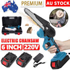6" Mini Cordless Electric Chainsaw 2x Battery Powered Wood Cutter Rechargeable
