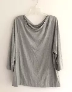 Maglione donna morbido girocollo taglia 3X XXXL grigio manica 3/4 - Foto 1 di 7