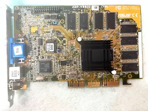 RARE ASUS AGP-V3800/16M (TF) NVIDIA RIVA TNT2 AGP VGA CARD VGA RCA SVID MXB29 - Picture 1 of 3