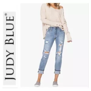 Jeans Judy Blue Edizione Limitata Rainbow Paint Splash Boyfriend Tg 15/32 Mid Rise - Foto 1 di 13