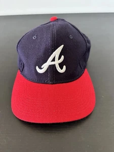 Sombrero azul vintage de los 80 MLB Atlanta Braves para hombre Snapback especialidades deportivas - Imagen 1 de 6
