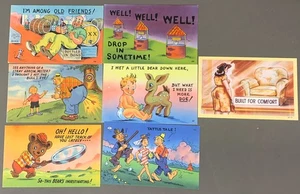 # T5838      LINEN   COMIC  POSTCARD LOT,   7   DIF. CARDS - Picture 1 of 2