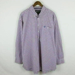 Panhandle Slim Roughstock Men's XXL Purple Blue Cotton Plaid Long Sleeve Shirt - Picture 1 of 8