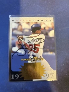 1997 Pinnacle X-Press Exchange Swing For The Fences Andruw Jones Auto Braves - Picture 1 of 2