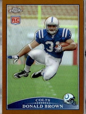 2009 Topps Chrome #150 Donald Brown Bronze /649 RC Colts (J) - Image 1 of 2