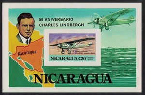 Nicaragua Lindbergh's Transatlantic Flight MS Imperforated 1977 MNH Sc#C930 - Picture 1 of 1