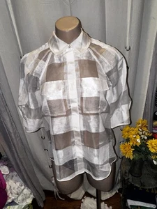 Rebecca Taylor 3/4 Organza Bluse Vanille Luxus Größe 00 Neu mit Etikett $ 350 Einzelhandel - Bild 1 von 15