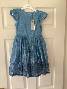 John Lewis Girl’s Heirloom Party/ Special Occasion/Dress Blue With Sequins Age 4 - Picture 1 of 7