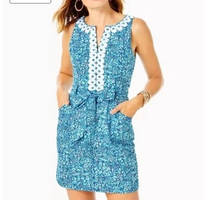 LILLY PULITZER GULIANNA Damen Etuikleid 4 Cumulus Blau Blooming Together - Bild 1 von 9