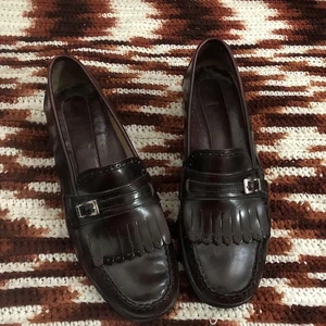 Vintage G.H Bass Weejuns Harper Penny Leder Fransen Loafer adrett burgunderrot 8,5 M - Bild 1 von 8