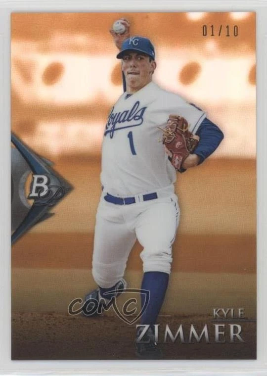 2014 Bowman Platinum Chrome Prospects Orange /10 Kyle Zimmer #BPCP7 - Image 1 of 1