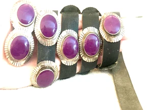 VINTAGE NAVAJO STERLINGSILBER SODALITH CONCHO GÜRTEL 14 CONCHOS UND SCHNALLE - Bild 1 von 10