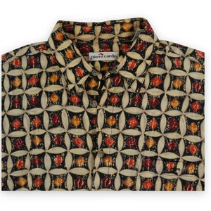 VTG Pierre Cardin Shirt Mens Medium Geometric All Over Print Short Sleeve - Picture 1 of 7