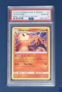 Pokemon Charizard PSA 10 Let's Play Eevee! #3 Sun & Moon 2018 - Picture 1 of 2