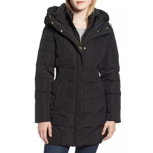 Chaqueta parka para mujer Cole Haan con capucha y plumas en negro mediana precio de venta sugerido por el fabricante $300 - Imagen 1 de 8