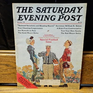Saturday Evening Post Magazine 1976 Football Issue NORMAN ROCKWELL joe namath - Picture 1 of 5