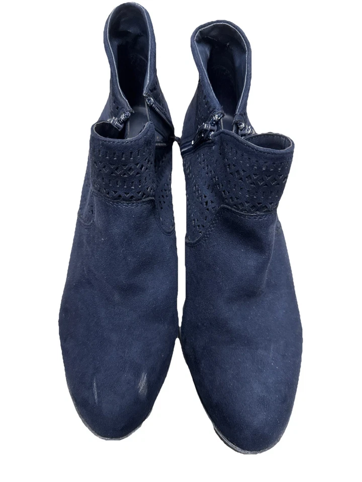 me too твердый синий ботинки лодыжки стержень закрытый носок молнии блок каблук размер 9 М - Изображение 1 из 4