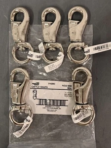 5-PACK National Hardware Nickel Finish 1" x 4-1/8" Cattle Swivel Snaps N222-968 - Picture 1 of 8