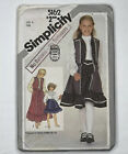 Vtg Simplicity 5162 Pattern Girls "Gunne Sax" Skirt, Blouse, Quilted Vest, Sz 8