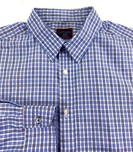 UNTUCKit Camicia Uomo Durif Antirughe Regolare 100% Cotone Blu Check Large - Foto 1 di 9