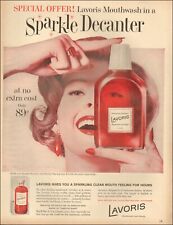 1960 Vintage ad for LAVORIS Mouthwash retro cosmetic Pretty model     04/12/22
