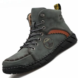 Botas al tobillo para hombre hechas a mano al aire libre cómodas y duraderas zapatos para caminar - Imagen 1 de 21