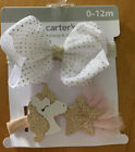 Carter's 3-Pack Unicorn Headwrap & Hair Clip Set Baby Girl Size 0-12M Nwt (J)